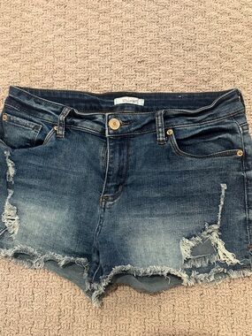 STS Blue Faded Dark Blue Distressed Denim Shorts